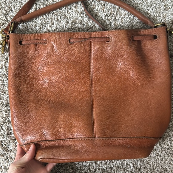 Madewell The Medium Drawstring Transport Tote in Brown Leather - Picture 7 of 11